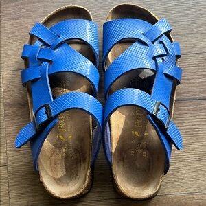 Papillio Blue Strappy Cork Footbed Sandals ! Size 8
